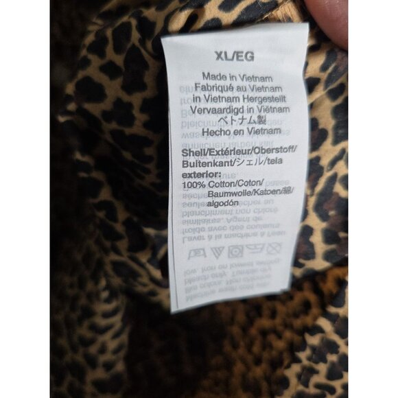 J. Crew Button Down Shirt Womens XL Top Leopard Print Work Office Corporate - Picture 3 of 5